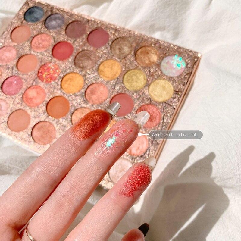 DIKALU 35-цветная палитра теней для век с картофельным пюре, косметика цвета земли, перламутровый макияж, водостойкий макияж, 3 тени для век