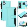 For Samsung Galaxy A06 4G/Galaxy A06 5G Leather Case 9 Card Slots Zipper Wallet Stand Phone Cover with Wrist Strap