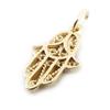 [J3817] - Gold Plated Pendant 'Hand of Fatma' Golden - 20x12 Mm