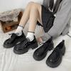 Лакированные кожаные туфли на платформе женские черные повседневные туфли-оксфорды на шнуровке женские черные туфли Мэри Джейн на толстой подошве женские