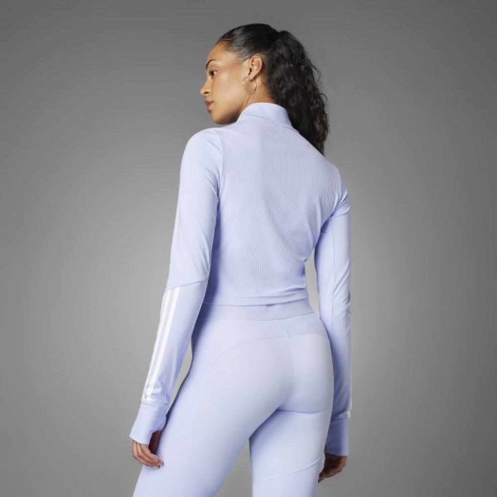 Adidas Женская блузка Hyperglam с застежкой-молнией и ребристым узором на молнии для тренировок
