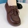 Spring Middle-aged and Elderly Mother Shoes Single Shoes Soft and Comfortable Soft Sole Lace-up Retro Casual