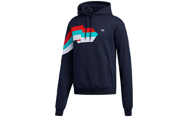 Men's Adidas Originals Sweatshirts Men's Blue Hooded Moderate Regular