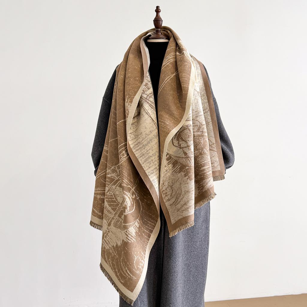 New Luxury Brand Cashmere Women Print Scarf Winter Warm Shawl and Wrap Bandana Pashmina Female Foulard Blanket Poncho Scarves