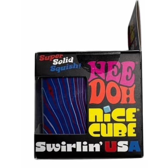 NeeDoh Nice Cube Swirlin’ Ограниченная серия США - Сенсорная игрушка с супер-плотной текстурой - Уникальное закрученное сочетание цветов