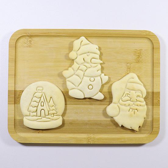 Cookie Mold Snowball Snowman Santa Claus Shaped Christmas Cutting Mold Festive DIY Biscuit Mold KTY
