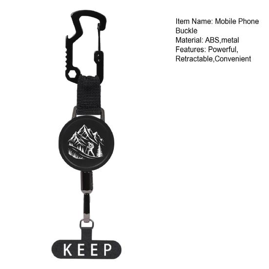 Пряжка для мобильного телефона Выдвижной держатель с шнуром 60 см для быстрого доступа Нержавеющая сталь Противоугонный ремень-зажим Аксессуар для телефона