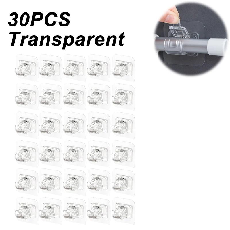 Самоклеящиеся крючки Крючок-зажим для карниза без прокола Подвесной держатель для карниза для душевой занавески Бытовой фиксированный держатель для подвесного крючка