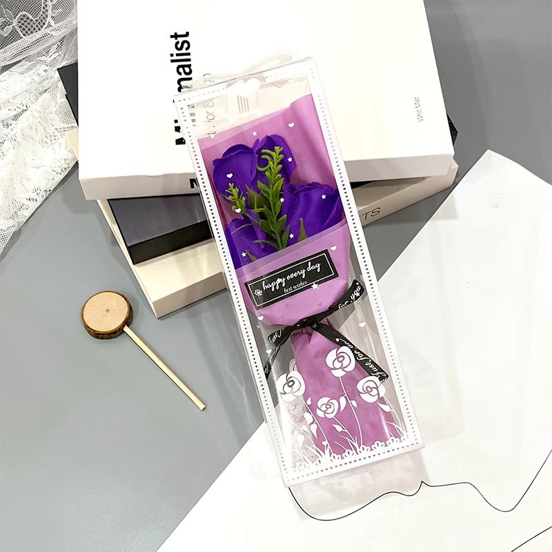 1 набор стойких ароматизированных мыльных цветов в подарочной коробке 9x7x25 см