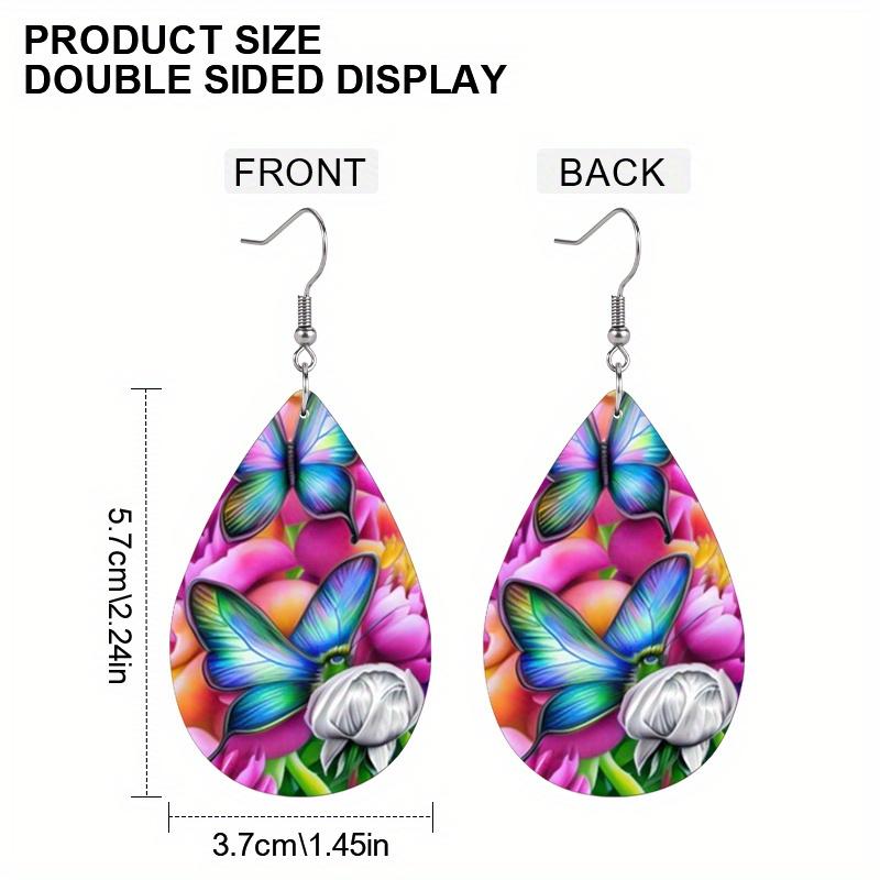 Exquisite Butterfly PU Leather Earrings Fashion Earrings Holiday Gifts for Friends Party Fashion Accessories Elegant Earrings Party Earrings