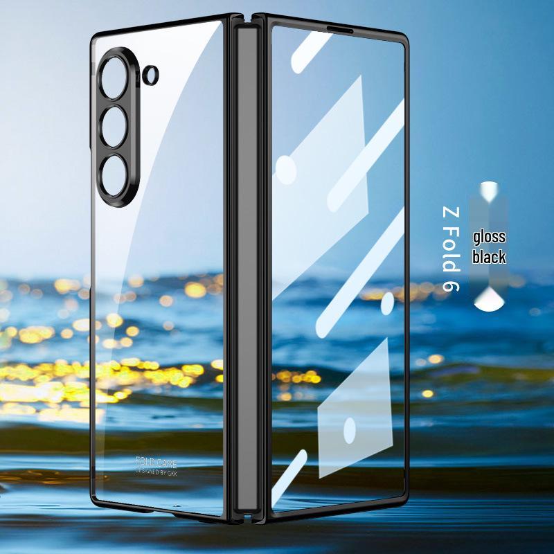 Samsung Z Fold6/7 Transparent Minimalist Case: Integrated Film & Protective Shell
