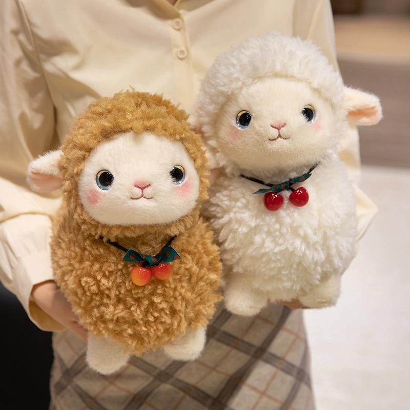 Милая белая кукла-ягненок, плюшевая игрушка-ягненок, домашняя подушка, успокаивающая кукла для девочки