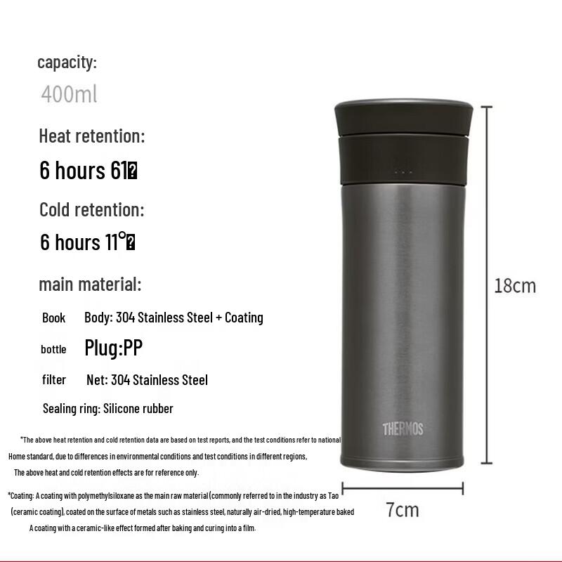 Thermos Термокружка с ситечком для заваривания чая из нержавеющей стали