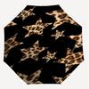 1PC Leopard Print Stars Umbrella-8-Rib Reinforced, Automatic Open, Lightweight & Durable, Cute Fashion Accessory for Outdoor, Beach or Casual Use, Bea