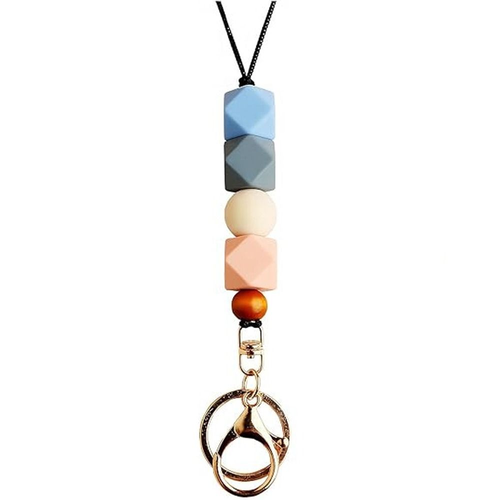 Breakaway Silicone Beaded Lanyard Anti-Lose Teacher Lanyards Creative ID Badges Lanyard  Great Gift