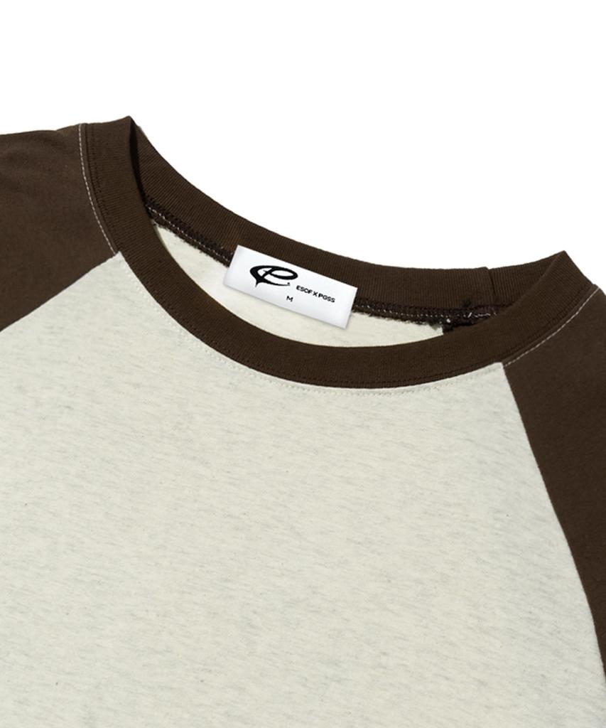 PAGESIISII Square Box Text Print Oversized Long Sleeve Brown