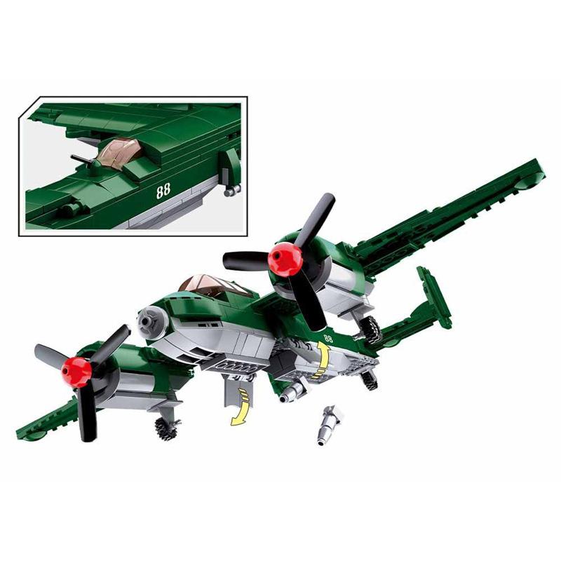 Little Luban Assembled Building Block Children Educational Toys Boy Military Aircraft Air Bomber