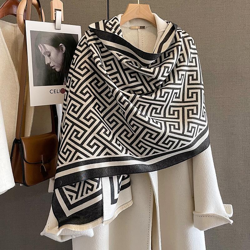 Winter New 2023 Cashmere Fashion Warm Scarf, Student Couple Air Conditioned Shawl