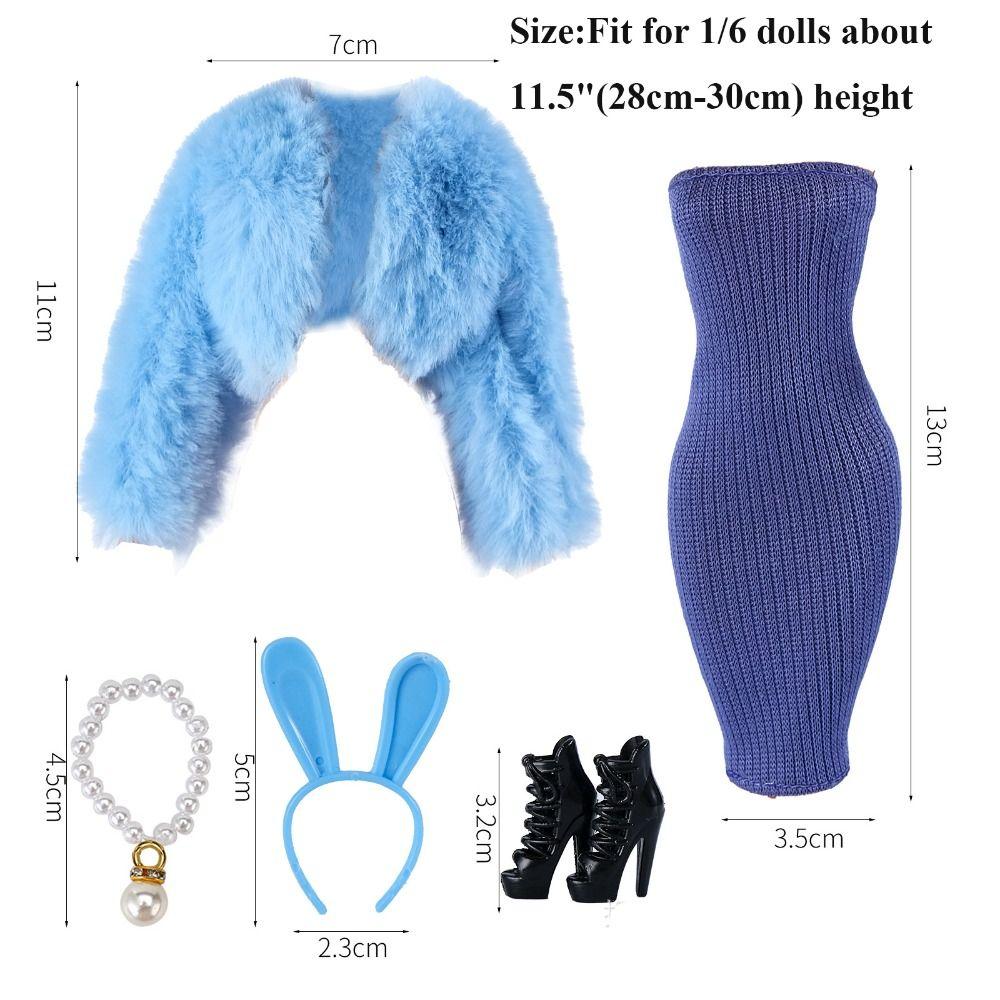 Повседневная одежда для куклы Элегантная одежда Элегантная меховая куртка для кукол BJD 1/6 30 см для кукол 11,5"