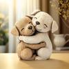 Hugging Dogs Figurine Handmade Resin Dogs Statue Tabletop Mini Animal Sculpture for Home Desk Bookshelf Decoration