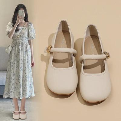 Женские лоферы ZHR на толстом каблуке с квадратным носком — лето 2023 г. Кожаные туфли без застежек в британском стиле