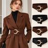 PU Leather Suede Belt Adjustable Wide Waistband Retro Elastic Cummerbunds  Ladies