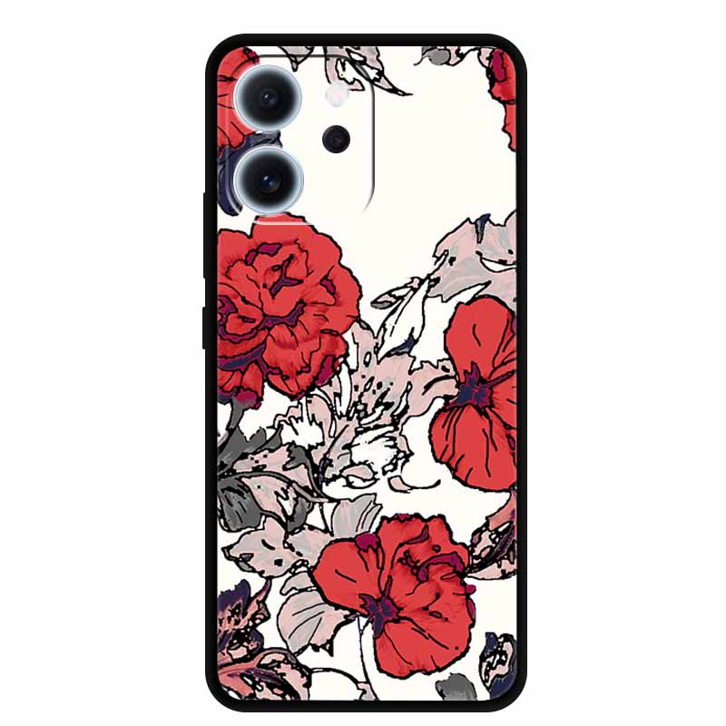 Cartoon Phone Case For Oppo Reno15 F Soft TPU Silicone Protector Relief Flower Emboss 3D Cover Funda Reno15F 15F Bumper Shield