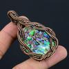 Abalone Shell Gemstone Copper Wire Wrap Handmade Pendant Jewelry Gift For Woman