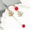 Snowflake & Christmas Tree Asymmetrical Earrings - Elegant Winter & Holiday Dangle Studs