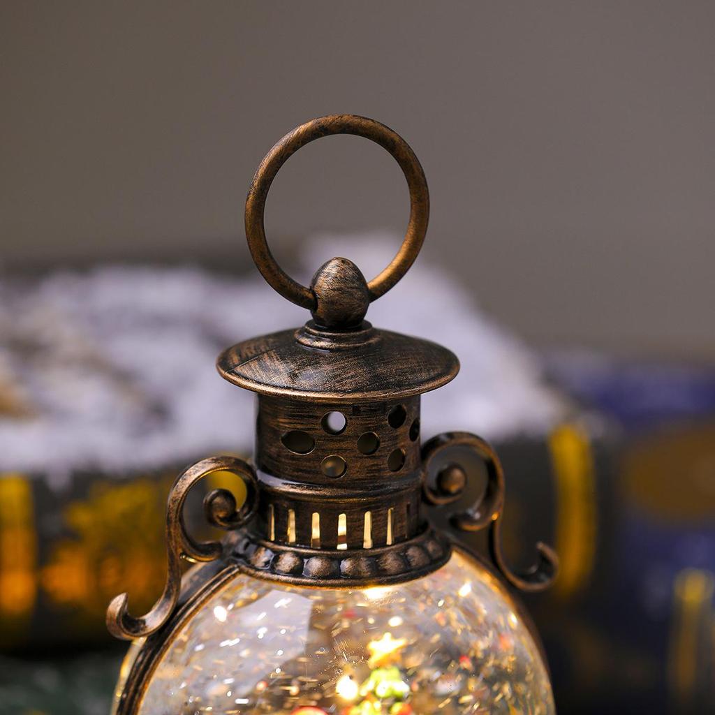 USB Концертный Снежный Шар Рождественское Украшение - Светящийся Смоляной Фонарь с Золотой Лошадью