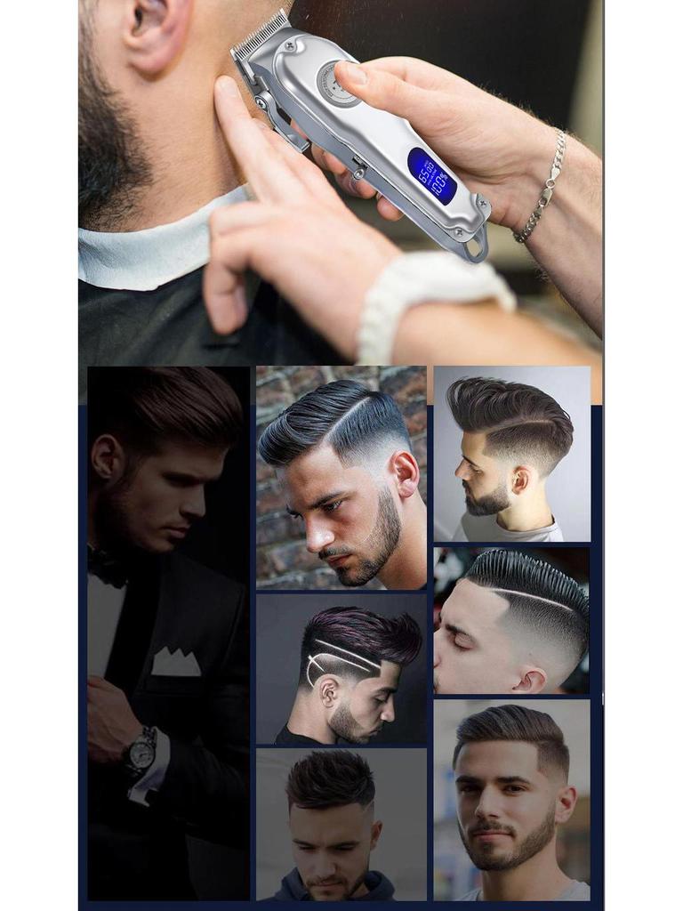 Universal Rechargeable Hair Clipper with LCD Display for Bald Head and Sculpting