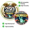 Наклейка на окно 250-летие США Патриотическая наклейка на окно 4 июля 1776-2026 Памятная наклейка к Дню независимости Америки для автомобиля, грузовика, дома, магазина
