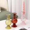 Роскошный скандинавский цветной подсвечник Свадебный настольный стеклянный боросиликатный подсвечник для вечеринки, дня рождения, домашнего декора