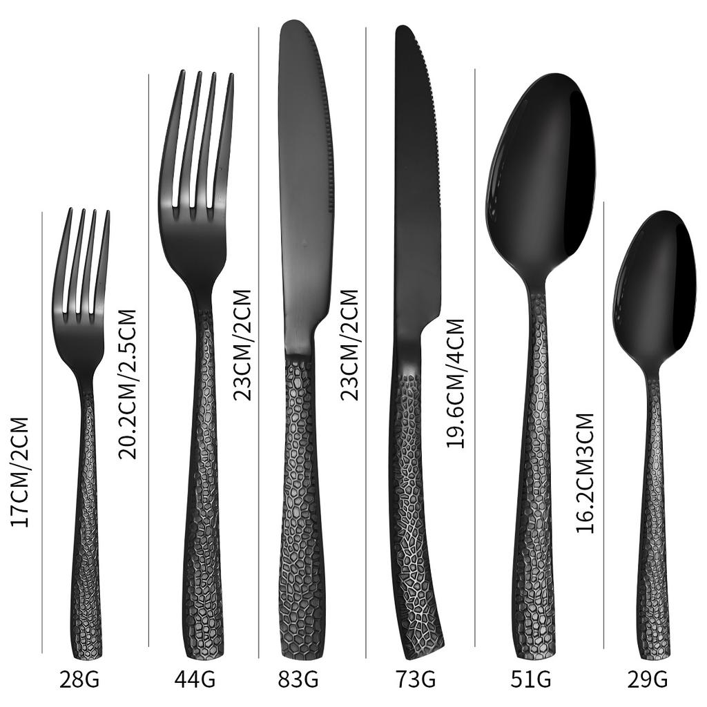 Набор столовых приборов из нержавеющей стали, квадратная ручка, серпантин, нож, вилка и ложка, набор для западной кухни, 6 предметов