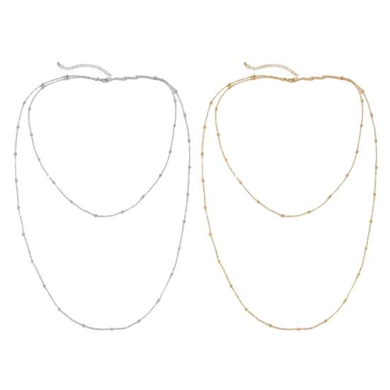 Женская цепочка для свитера, двухслойные бусины из сплава, регулируемая одежда, ювелирные изделия для свиданий, выпускного вечера, вечеринки, одежды