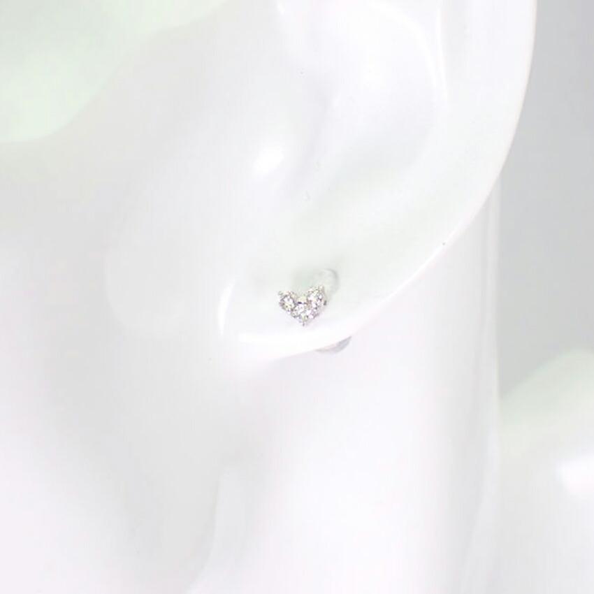 [New] PT900 Diamond Heart Earrings 0.1ct, 0.1ct[i2-3]