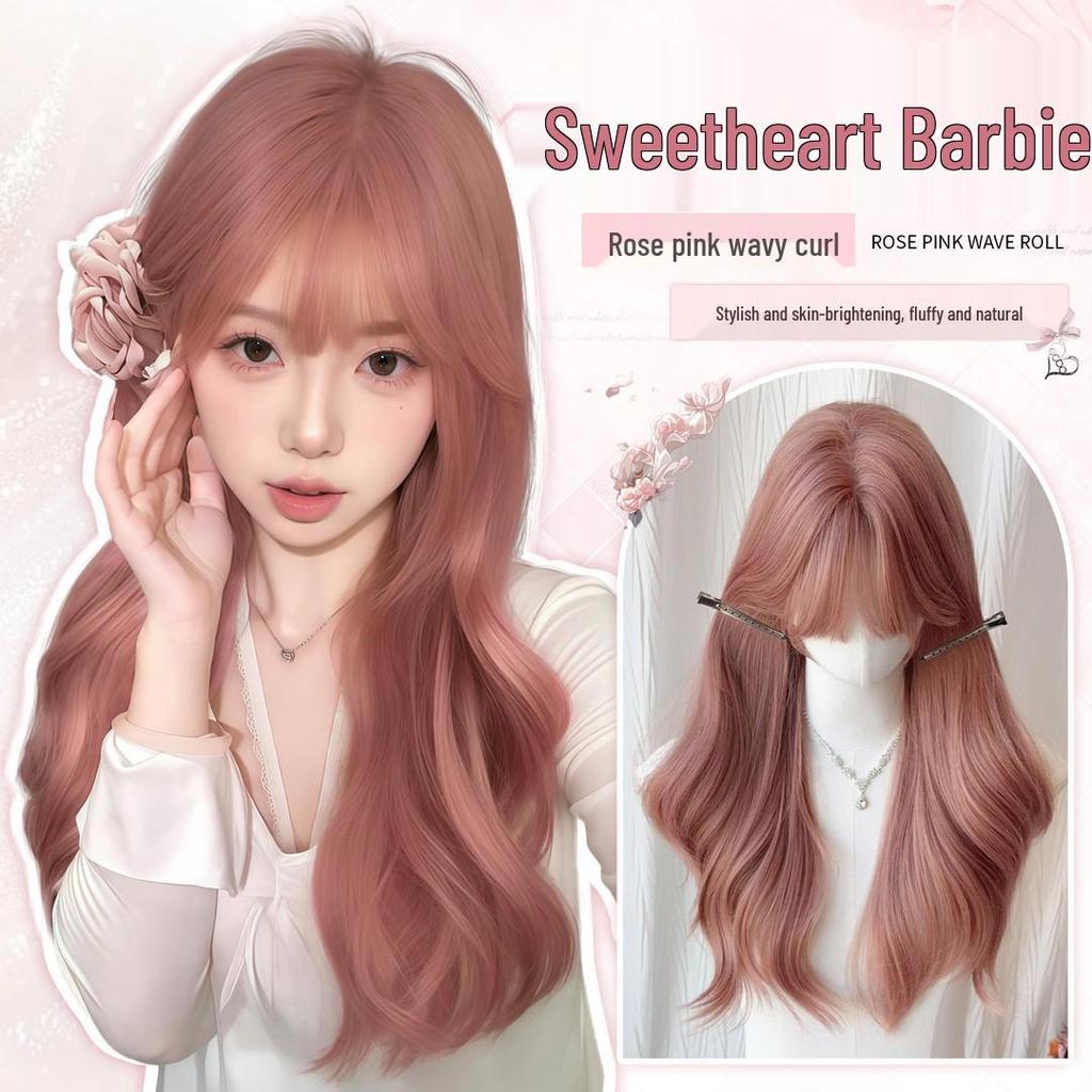 Cherry Blossom Pink Straight Wig - Fluffy Natural Look for Goddess Vibe Cosplay