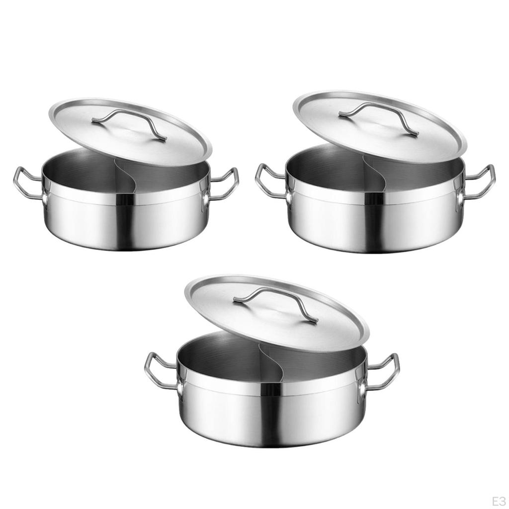 Кастрюля с разделителем Китайская крышка 2-сторонняя кастрюля для супа Толстая кухонная посуда Приготовление пищи