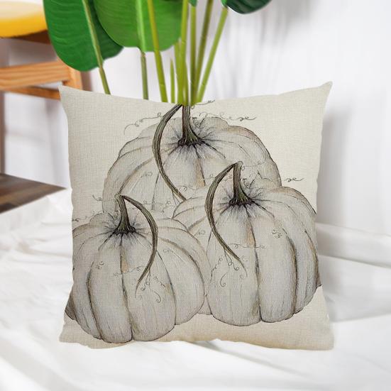 Осенний декор наволочка мягкая износостойкая не выцветающая квадратная наволочка с тыквой на День благодарения в фермерском доме наволочка