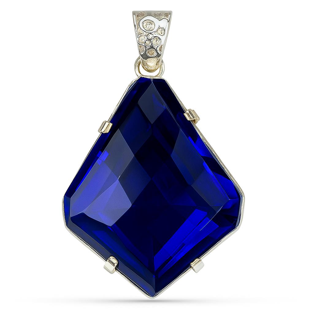 Natural Blue Tanzanite Pendant 87.5 Ct CERTIFIED Sterling Silver 925 Jewelry AI-84-NS