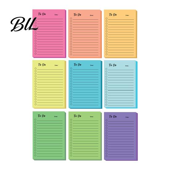 Organizing Tools for Homework Lined Fluorescent Sticky Notepad, To-do Lists with Check Boxes Page Markers Students Multi-colored Adhesive Notes,