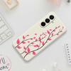 For Samsung Galaxy A17 5G Case Red Leaves Pattern Printing Straight Edge TPU Phone Back Cover