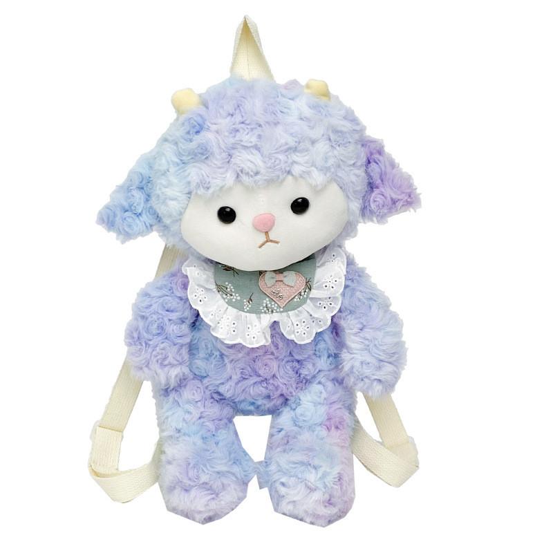 Cute Girl Plush Backpack With Cartoon Sheep Design For Kids And Teens