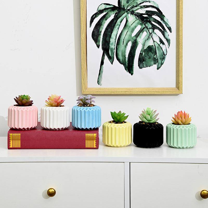 Простой керамический цветочный горшок, сочный горшок, кашпо, домашний декор, настольные украшения, садовые принадлежности, горшок для растений бонсай
