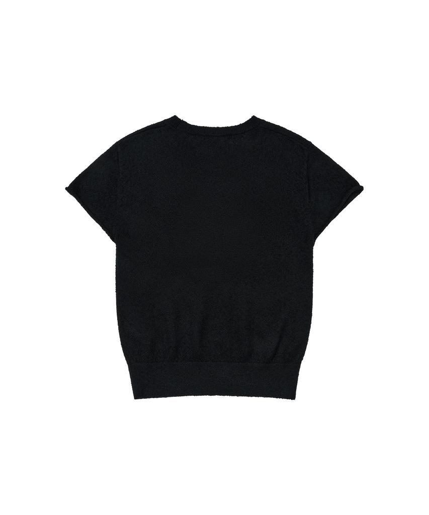 AMES-WORLDWIDE Heart Short Sleeve Knit Black