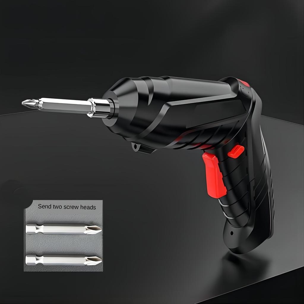 1pc Electric Screwdriver Set With Long Shank & Bit Extensions, Home Cordless Rechargeable Handheld Screwdriver Drill Bit Socket Combo Toolkit