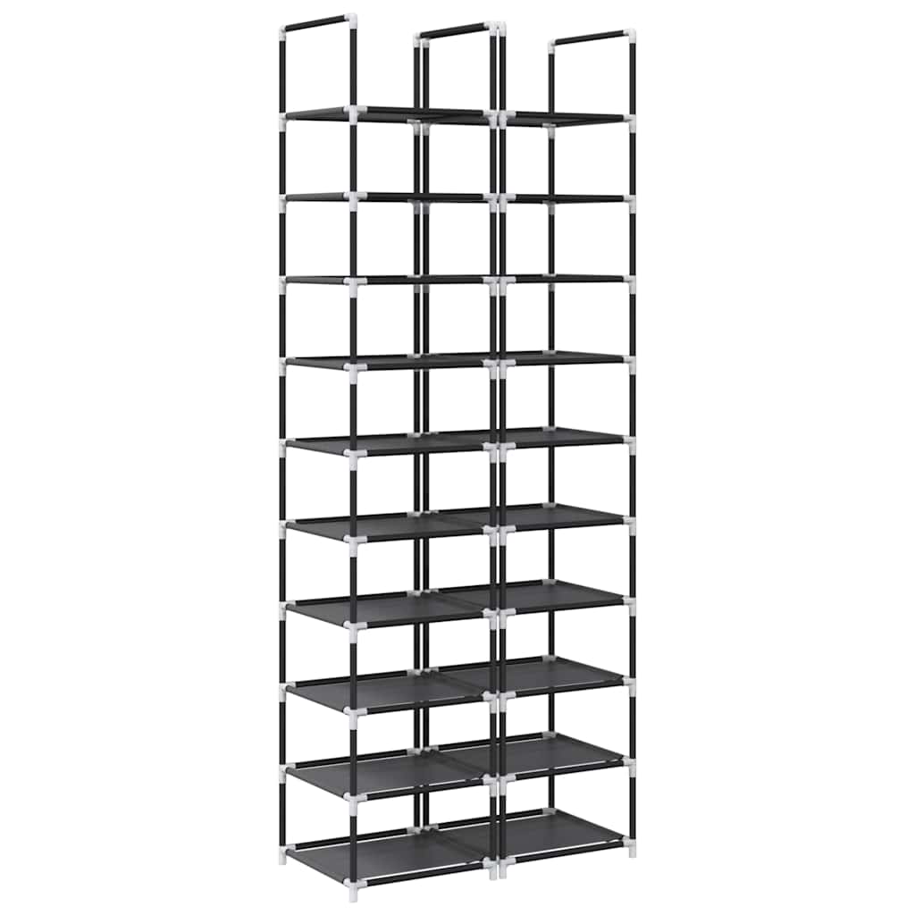 Stojaki Na Buty 2 Szt. 10-Poziomowe Czarne 33X33X174 Cm