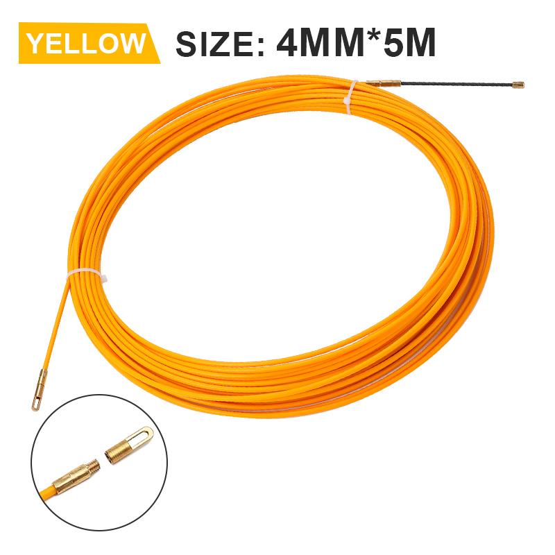 Fiberglass Electric Cable Push Pullers 5M/15M/20M/25M/30M 4mm Cable Reel Duct Snake Rodder Fish Tape Wire Threading Aid Tool