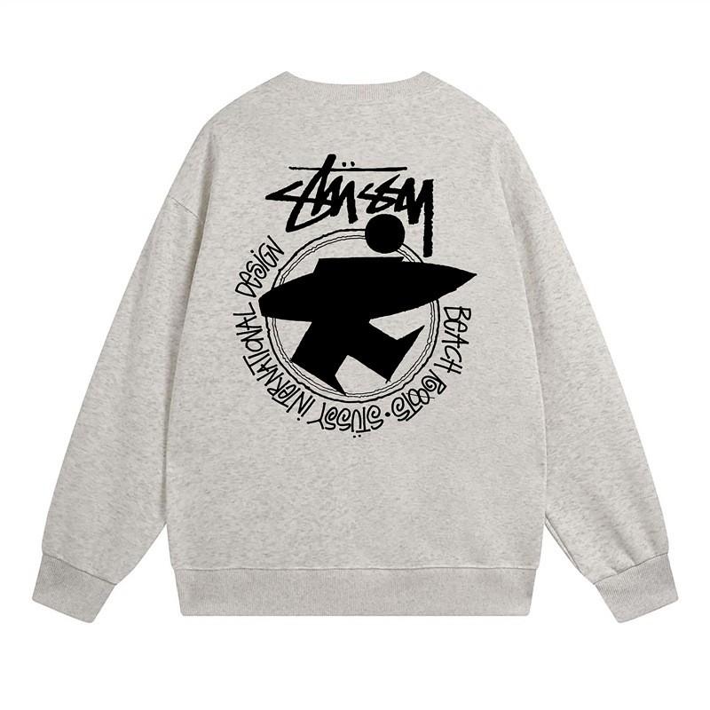 Unisex Streetwear Letter Print Fleece Cotton Sweatshirt Loose Fit Round Neck Long Sleeve Winter Daily Wear