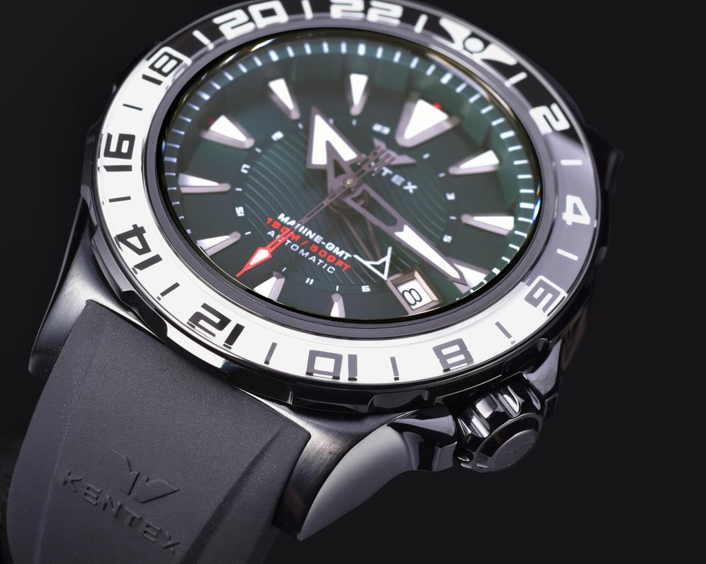 Часы IWAWP MARINE GMT механические с автоматическим подзаводом, лимитированная серия из 188 экземпляров, черные [Kentex] S820X-03 мужские